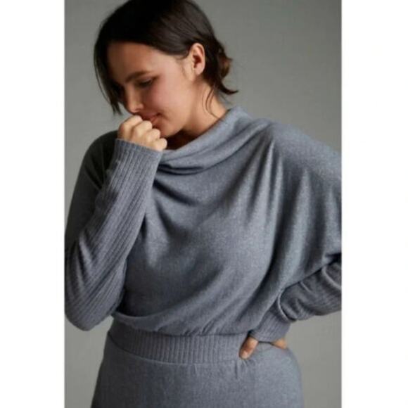 Anthropologie Draped Cowl Neck Gray Maxi Dress - XL - New - Picture 4 of 5